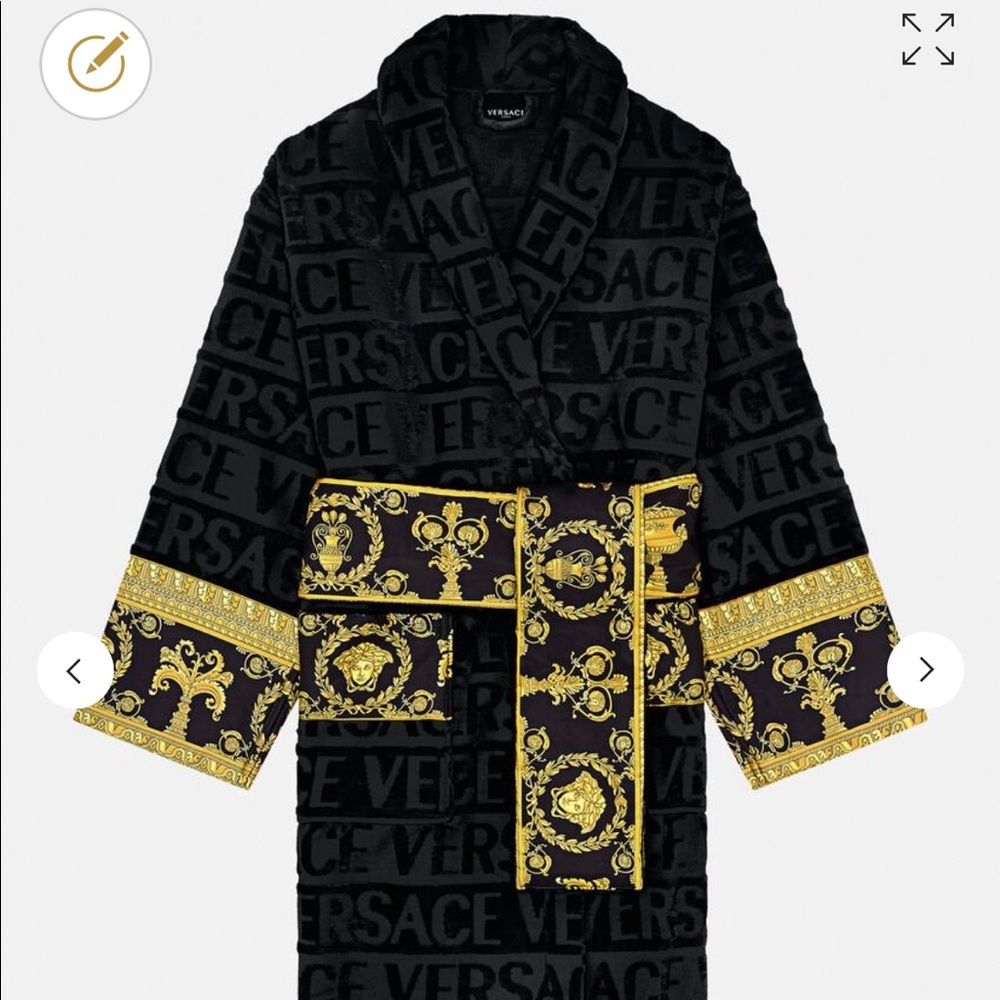 Versace Black Robe Size Medium Unisex